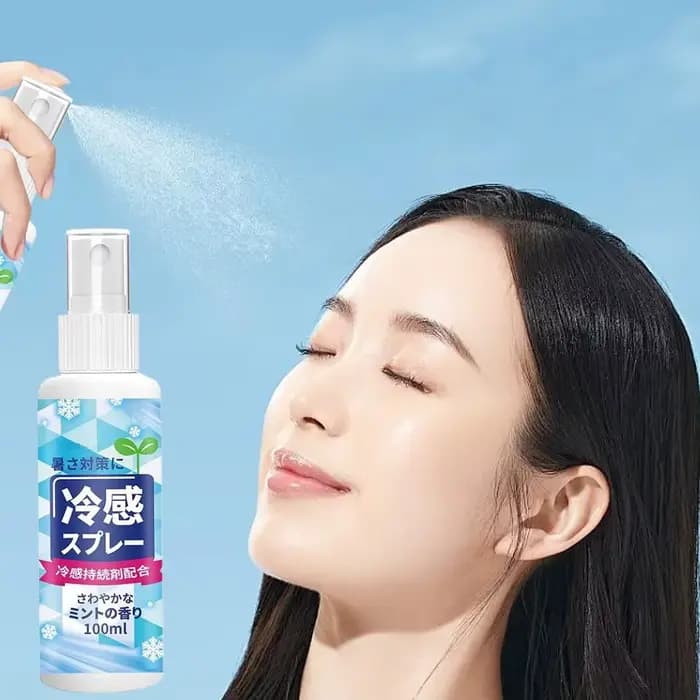 Spray Rafraîchissant Portable 100ml Effet Glacé pour Vêtements et Entraînement – Hydratation Longue Durée Visage & Corps – Flacon