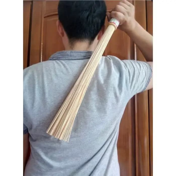 1 bâton de massage portable en bambou pour fitness et relaxation