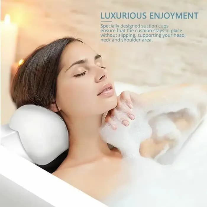 Coussin de bain antidérapant pour baignoire, oreiller de bain SPA doux et imperméable avec ventouses pour la relaxation de la tête dans la salle de bain, facile à nettoyer