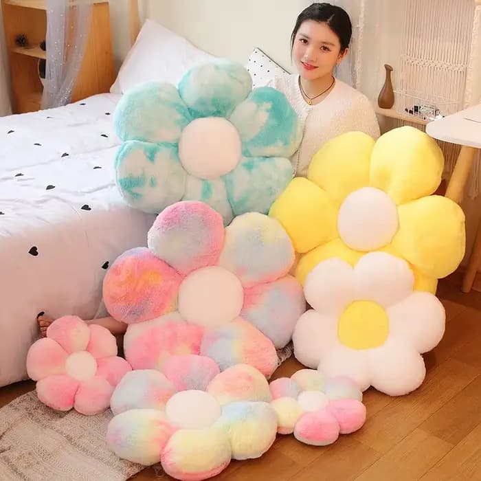 Coussin de siège de sol en peluche pour fille, tatami sans fleur, aucun pétale, 4 couleurs, décoration de chambre et de salon, baie vitrée