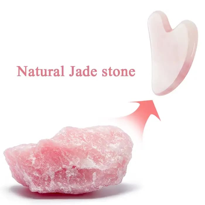 Grattoir à Gouache Gua Sha en Jade Rose naturel