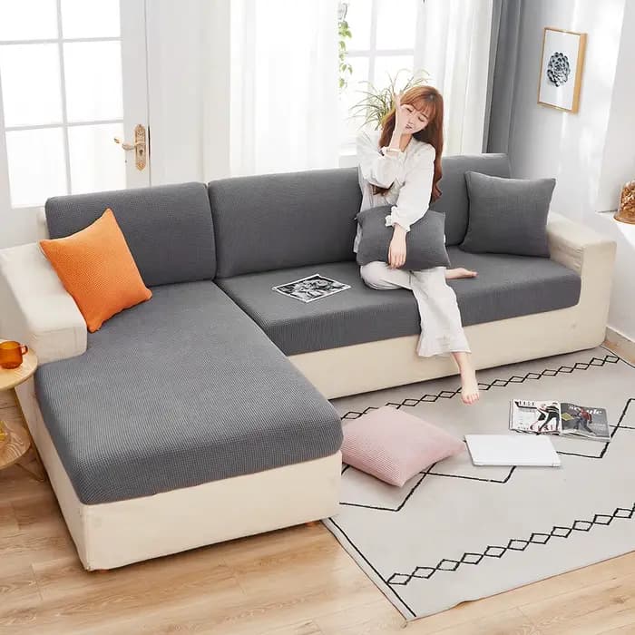 Housse de coussin de siège de canapé en Jacquard extensible pour protection de meubles de salon housse de protection sectionnelle de fauteuil lavable Anti-salissure