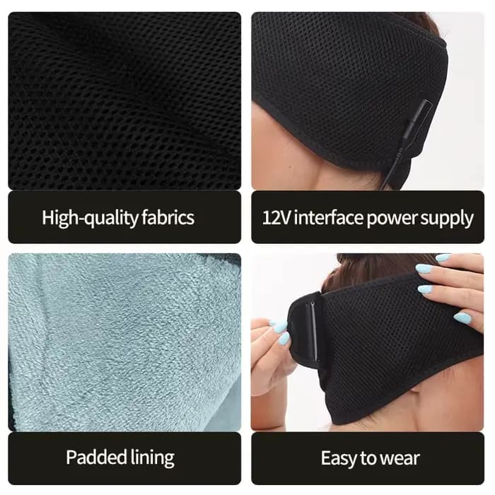 Bandeau chauffant électrique pour la tête – Soulagement de la fatigue et relaxation – 3 modes – Bien-être à domicile