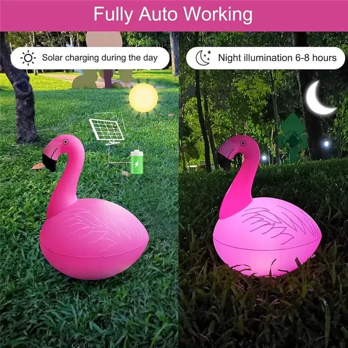 Flamingo flottant piscine lumières à énergie solaire, IP67 étanche lueur LED flamant piscine lumière pour jardin piscine fête décor