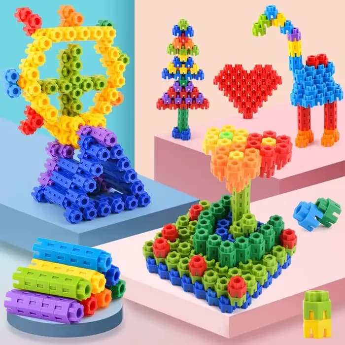 Blocs de construction hexagonaux, jouets éducatifs pour garçons et filles, puzzle créatif, jeux interactifs parent-enfant