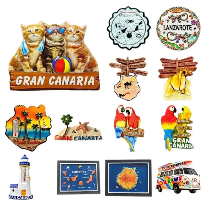 Aimants de réfrigérateur en résine 3D des îles Canaries d'Espagne, Gran Canaria, Lanzarote, souvenir de voyage, décoration de la maison, cadeau