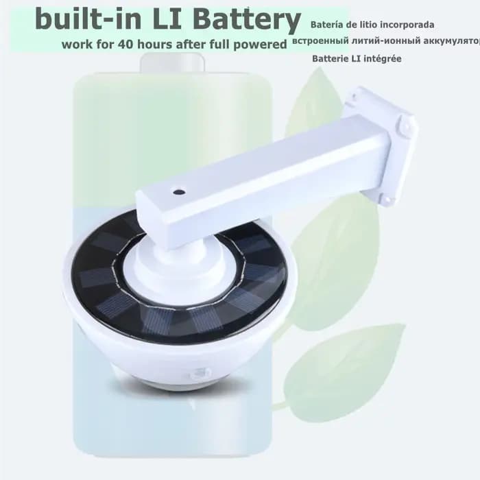 DUNIpermission-Fausse caméra de sécurité extérieure intelligente, alimentée par batterie solaire, détection de mouvement humain, lumière clignotante, CCTV, maison