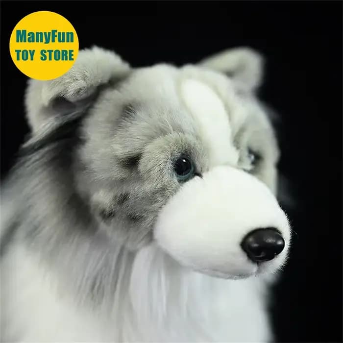 Merle Border Collie Peluche haute fidélité Merle Collie Peluche mouton chien Peluche réaliste animaux en Peluche Simulation poupée enfants