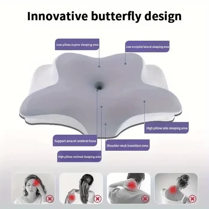 Oreillers en mousse à mémoire de forme en forme de papillon