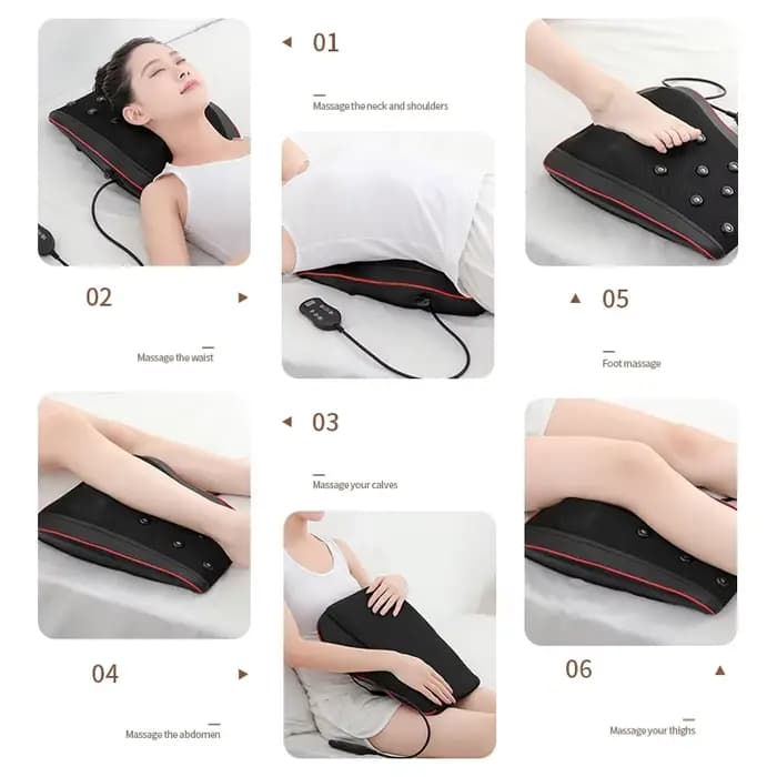 Masseur électrique de corps de traction cervicale de cou de tête de Shiatsu oreiller de dos de voiture avec le dispositif de Massage vibrant de chauffage