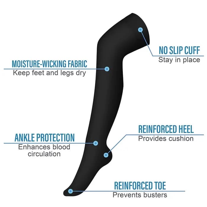 Bas de compression à hauteur de cuisse pour hommes et femmes
