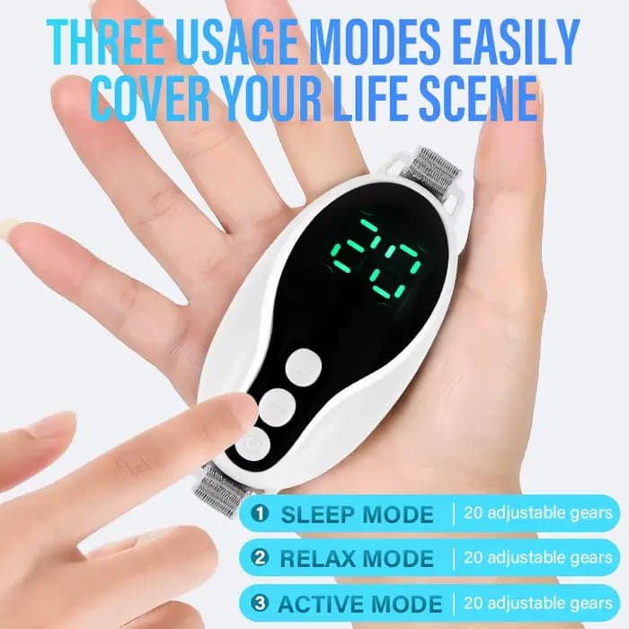 Nouveau 1 ensemble portable 20 niveaux EMS aide au sommeil traitement de Relaxation microcourant impulsion dispositif d'hypnose adapté à l'insomnie et à l'anxiété