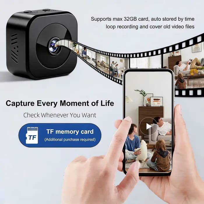 Mini caméra de surveillance intelligente HD Wifi, enregistreur vidéo et vocal DV, caméra de sécurité sans fil discrète pour intérieur, petite caméra de surveillance pour nounou