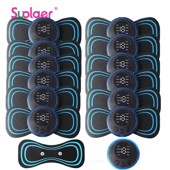 EMS impulsion cou masseur autocollant dizaines Cervical Massageador dos Masajeador Patch stimulateur musculaire soulagement de la douleur Gel tampons civière