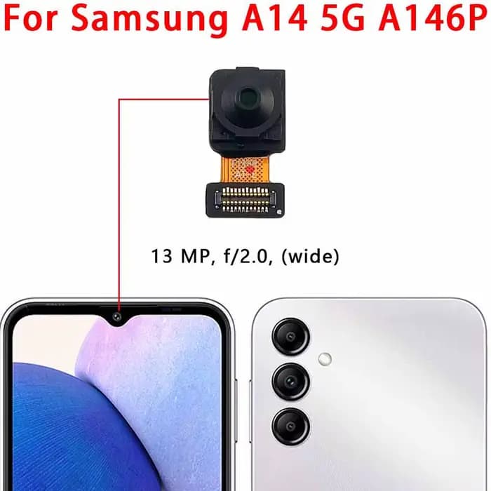 Appareil photo à selfie pour Samsung Galaxy, A14, A15, 4G, 5G, ABahn, A146 axes, AachFrmetals, caméra avant, face à la technologie, pièces de rechange