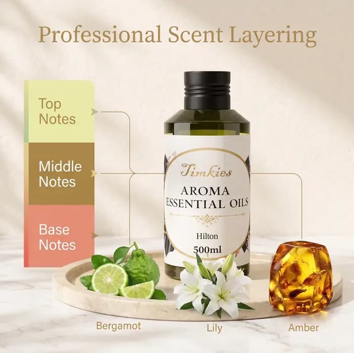 Huile essentielle de 500 ml pour diffuseur, collection hôtelière, purificateur d'air, huiles d'aromathérapie, diffuseur de luxe pour le bureau et la maison
