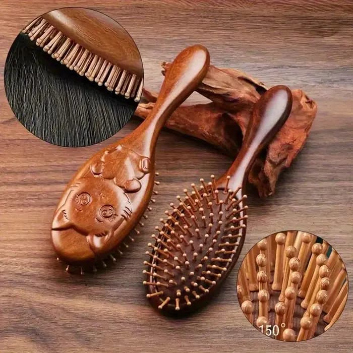 Brosse à coussin d'air en bois de santal et bambou