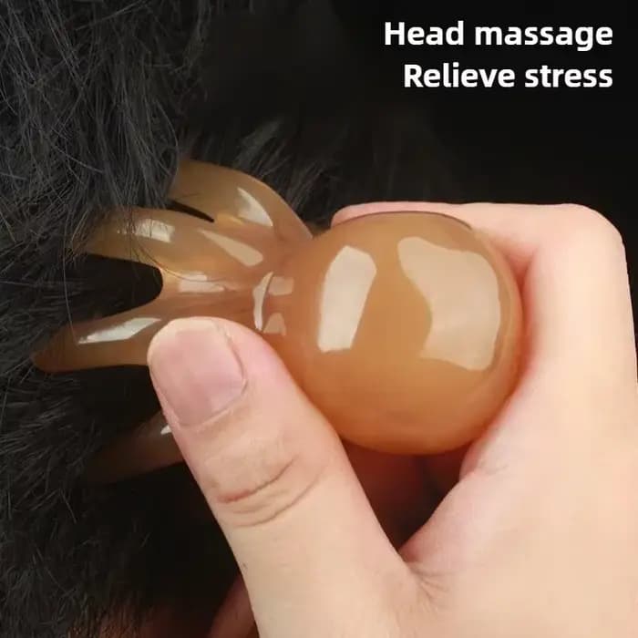 2026 - Brosse de massage en résine en forme de pieuvre pour le cuir chevelu