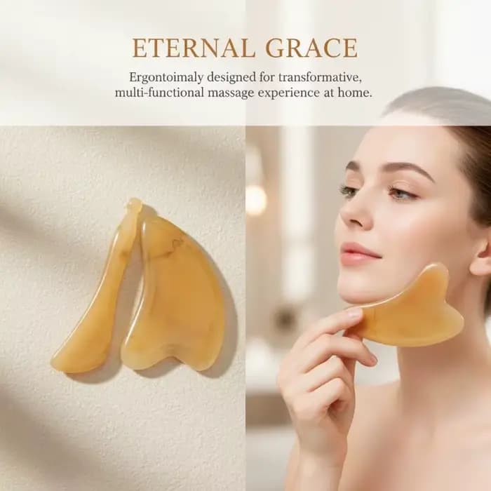 ❤️ Ensemble de massage Gua Sha en corne de bœuf naturelle