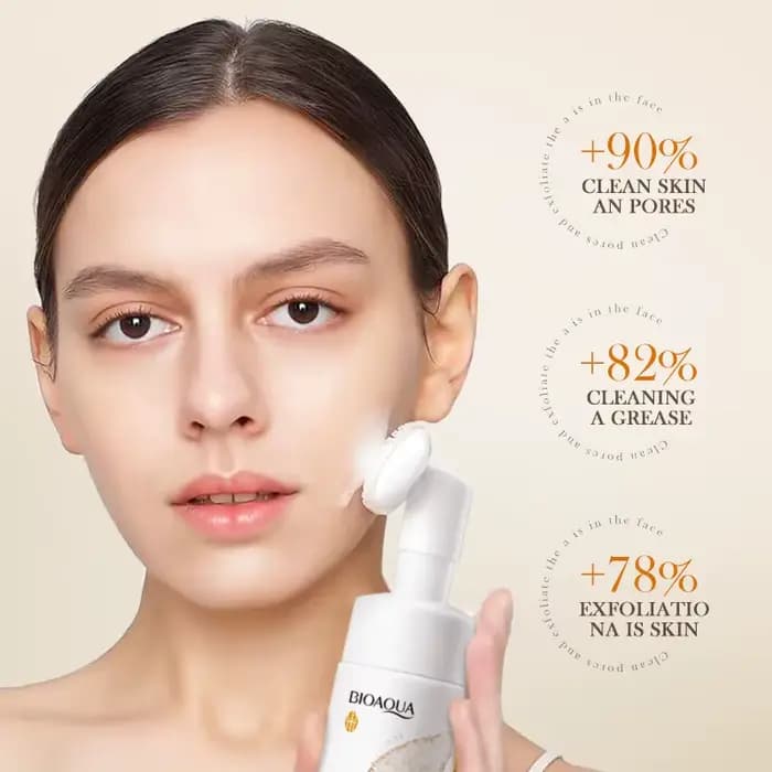 BIOAQUA nettoyant pour le visage au riz blanc blanchissant nettoyage en profondeur Massage du visage hydratant Anti-âge mousse de lavage du visage nettoyant pour le visage