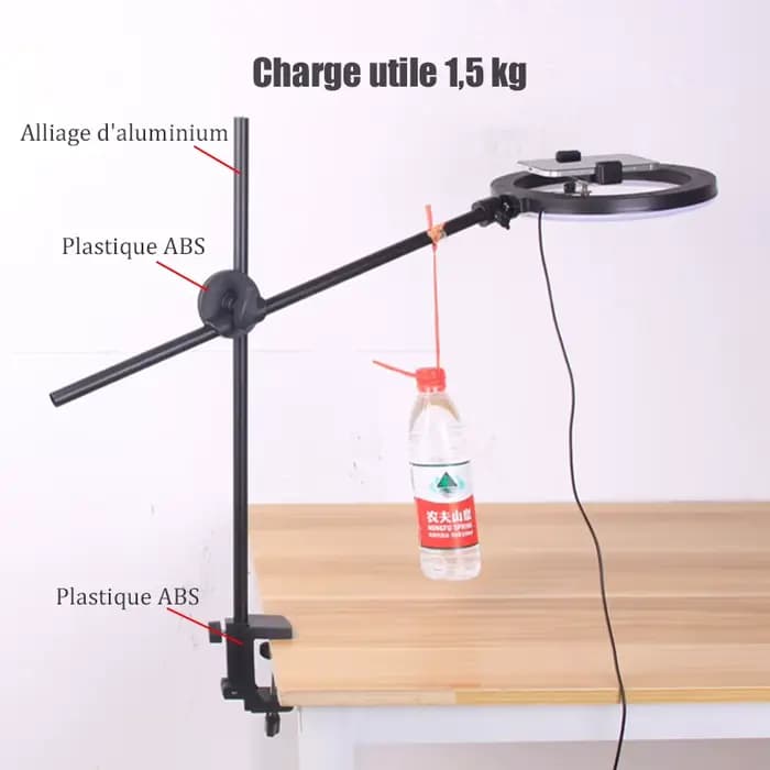 BFOLLOW bras de flèche support de prise de vue aérienne support de pince de bureau pour téléphone portable support de tablette caméra magnétique haut vers le bas vidéo
