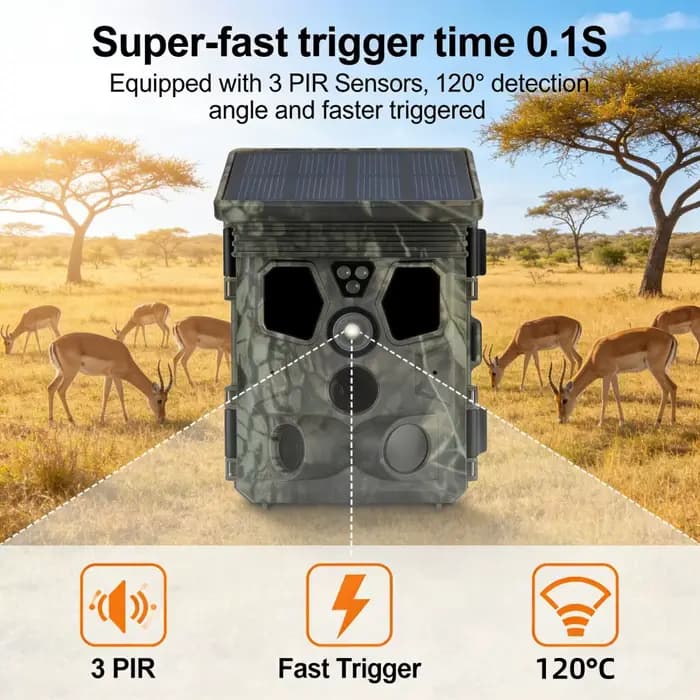 Caméra de chasse Shotkam Caza APP 4K 50MP 940NM WiFi Bluetooth Vision nocturne activée par le mouvement Étanche pour la faune