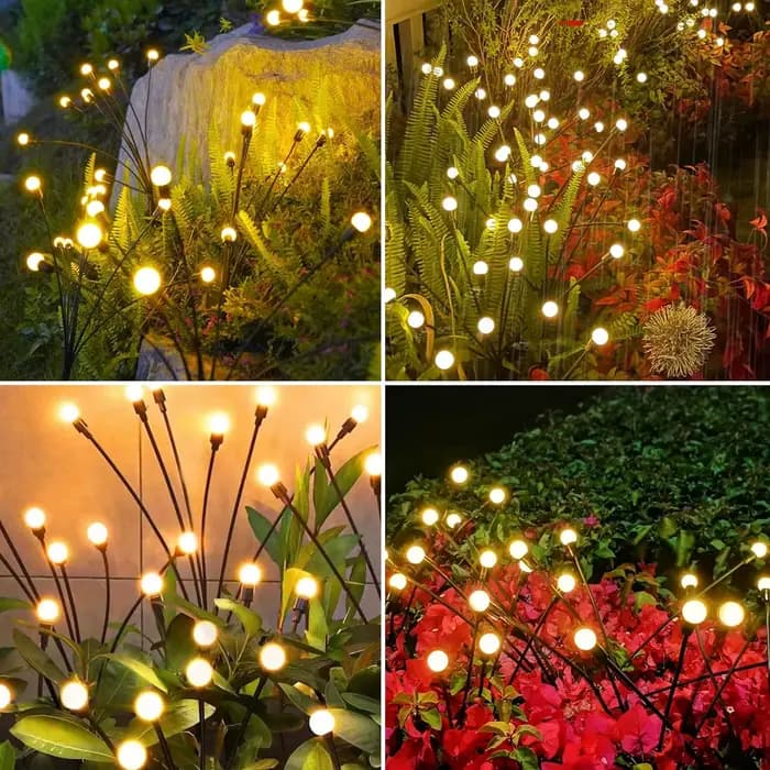 Lampes de jardin-nouvelles lumières lucioles à énergie solaire améliorées lumières de jardin Vibran étanches extérieures pour la décoration
