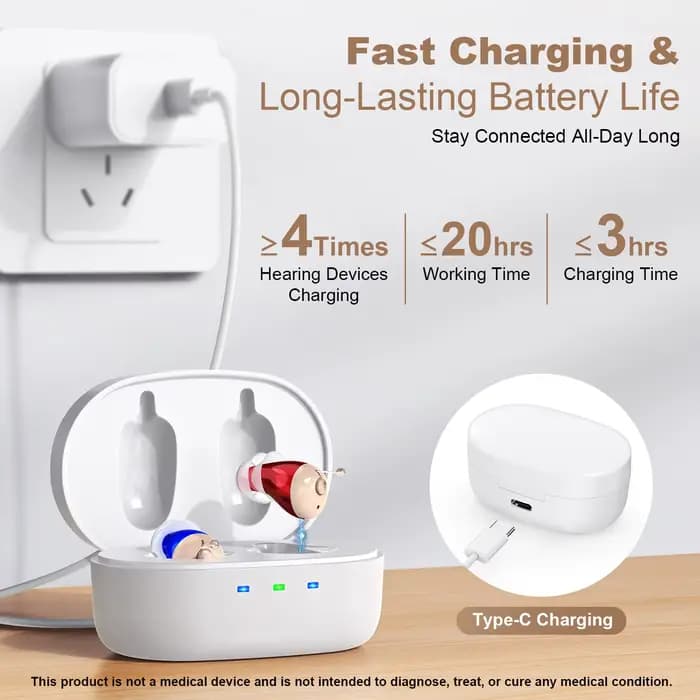Aide auditive rechargeable pour personnes âgées, appareil auditif pour malentendants, mini amplificateur sonore sans fil, aides auditives invisibles, écouteurs pour malentendants