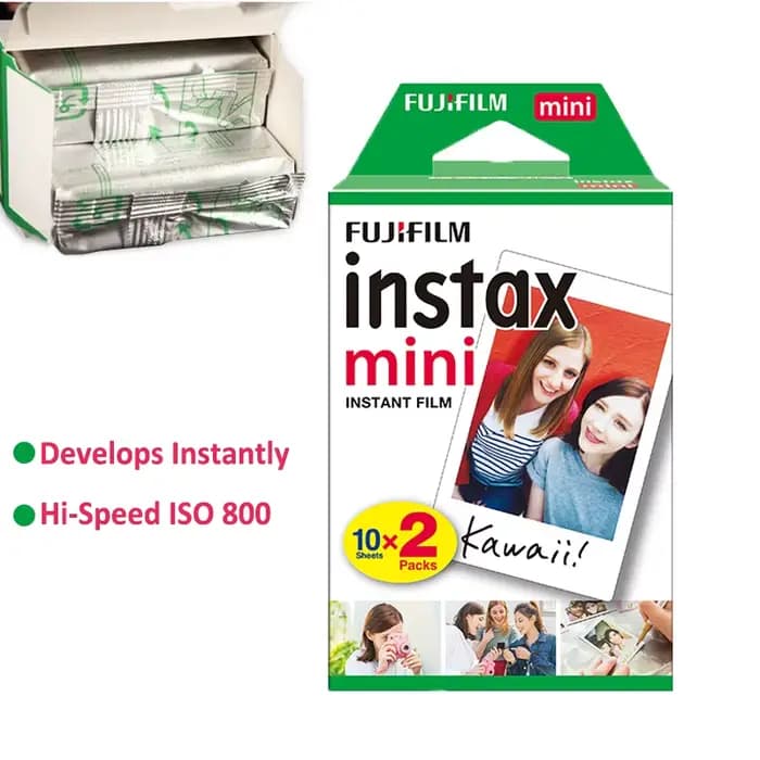 Pour appareil photo instantané Mini 9 8 7 70 90, appareil photo à film 10 20 40 60 80 100 feuilles, film Fujifilm Instax Mini, film Mini 12/11 blanc