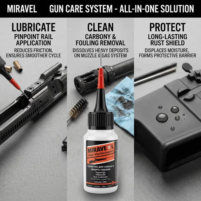 Huile de nettoyage et de protection pour armes CLP 30ml – Huile de précision pour aiguilles, pointe en acier, entretien des armes à feu, prévention de la rouille
