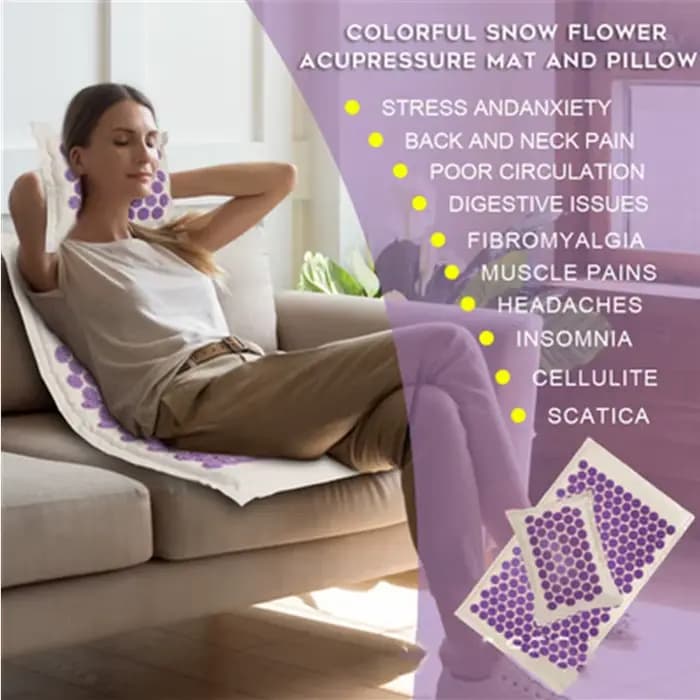 Tapis de yoga et de massage en lin naturel et fibre de coco