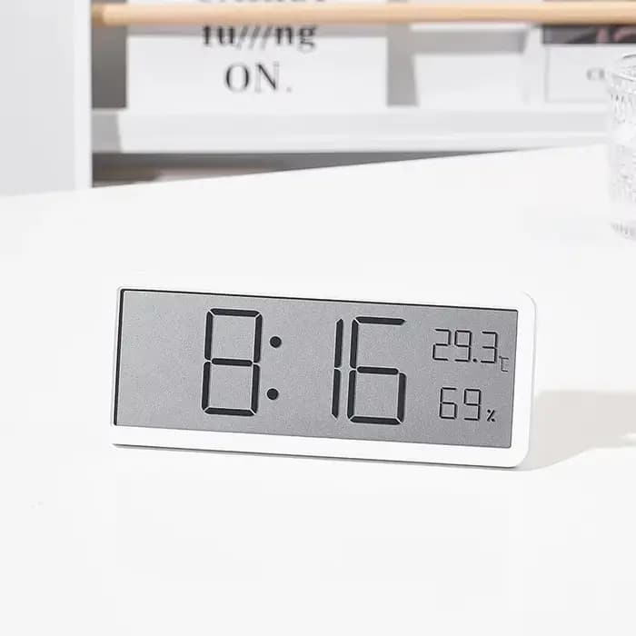 Écran LCD horloge murale numérique temps température humidité affichage de l'heure horloge électronique horloge numérique de bureau alimenté par batterie