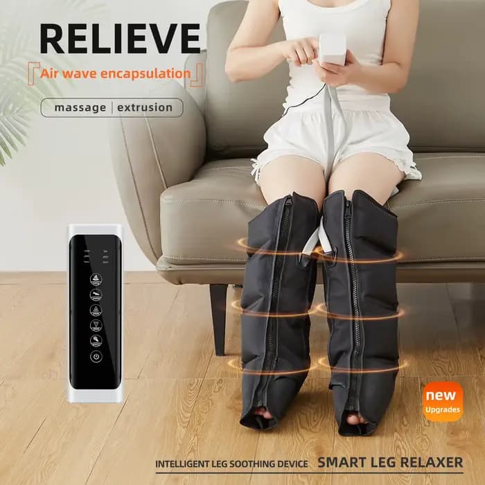 Bottes pneumatiques de massage par compression d'air à 4 airbags pour drainage lymphatique