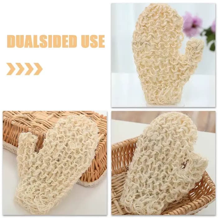 1 paire de gants exfoliants en sisal naturel pour le corps