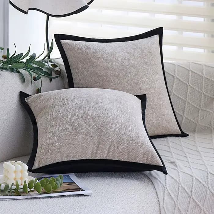 Housse de coussin 45x45 ultra douce, housse de coussin décorative en chenille pour canapé, salon, Cojines Decorativos Para Sofá