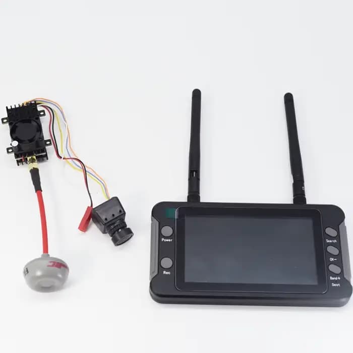 Transmetteur vidéo FPV 2W VTX et Drone 1200TVL, caméra FPV, moniteur 4.3 pouces avec récepteur DVR 5.8Ghz 40CH pour voiture RC Drone FPV