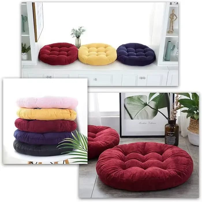Coussin de sol rond touffeté pour adultes et enfants