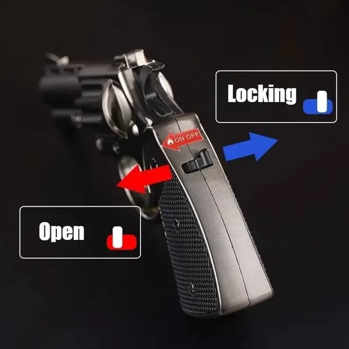 Briquet pistolet coupe-vent en métal pour cigares, allume-cigare gonflable à flamme réglable, accessoires pour fumeurs