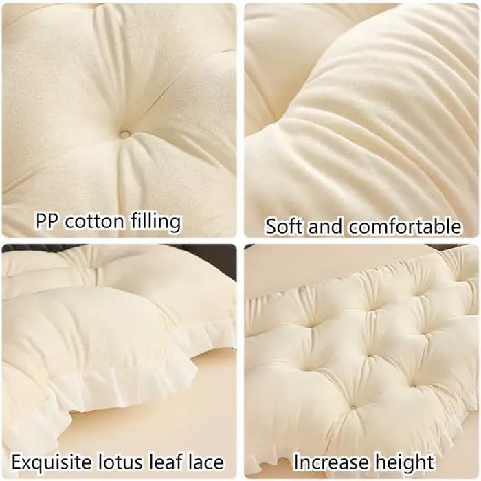 Coussin de tête de lit en velours uni de style européen, doux et confortable, oreiller de lecture avec garniture en dentelle, coussin de lit décoratif
