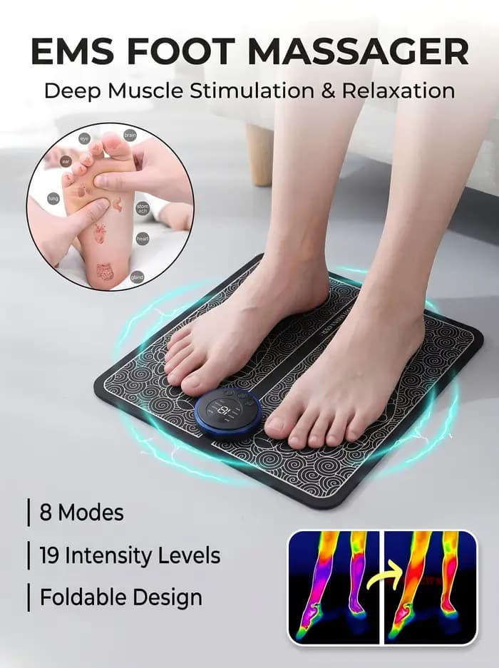 Masseur de pieds EMS, coussin de Massage Rechargeable