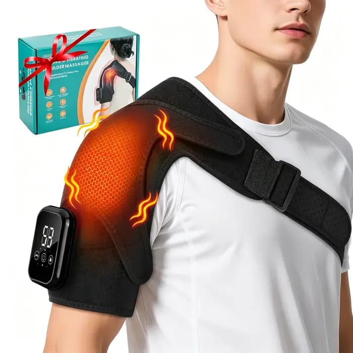 Masseur d'épaule vibrant, support de massage pour l'épaule, ceinture de soutien pour la relaxation musculaire du bras