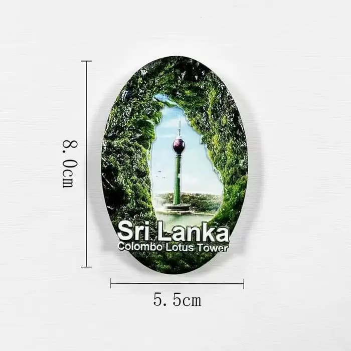 Aimant de réfrigérateur 3D en résine du Sri Lanka, souvenir touristique, autocollant de réfrigérateur avec les monuments, décoration pour la maison