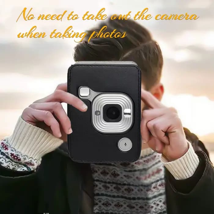 Étui pour appareil photo instantané de taille compacte, sac en cuir PU avec bandoulière, Compatible avec Fujifilm Fuji Instax mini LiPlay
