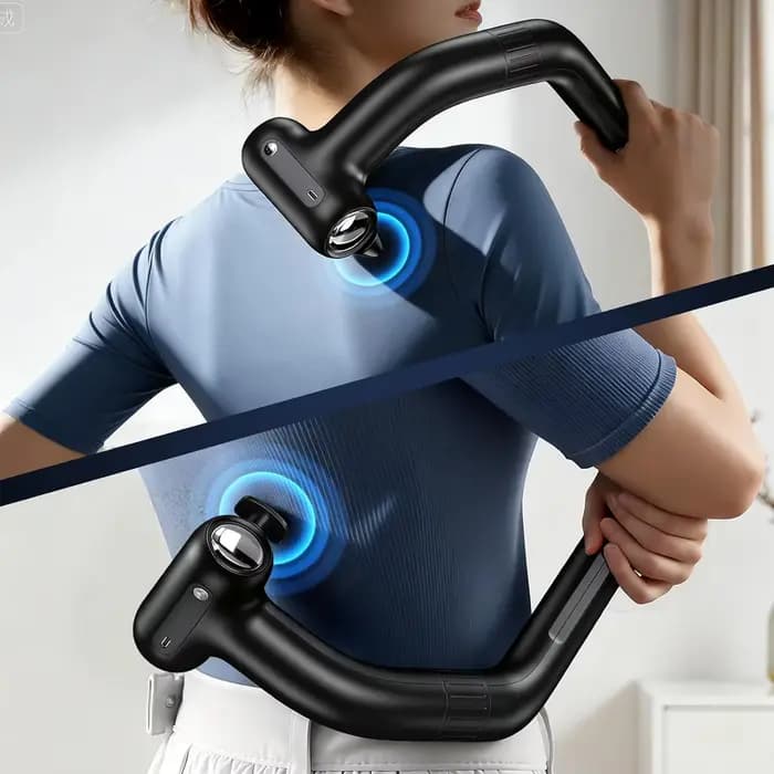 Pistolet de massage à percussion à double tête avec poignée d'extension