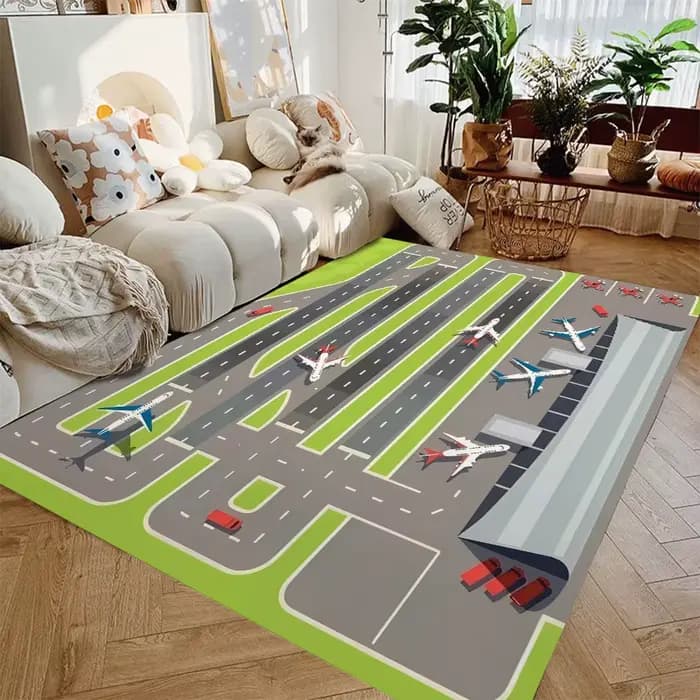 Tapis d'aéroport, Tapis de piste d'atterrissage, Tapis de salon, Tapis de sol antidérapant, Tapis de zone, Tapis de chambre, Cadeau pour