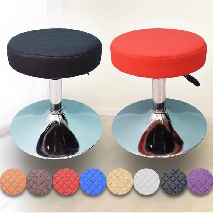Juste de Protection de Chaise Ronde en Cuir PU, Épaisse et artificiel astique, Imperméable, pour Tabouret de Bar, Petit Coussin de Siège