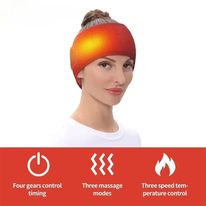 Bandeau chauffant électrique pour la tête – Soulagement de la fatigue et relaxation – 3 modes – Bien-être à domicile