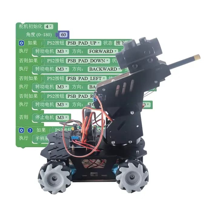 Pistolet à tête laser pour robot RC, précieuse roue versiWheel mécanique, châssis de bataille de voiture compatible avec Raspberry Pi, robot Ardu37ESP32, bricolage