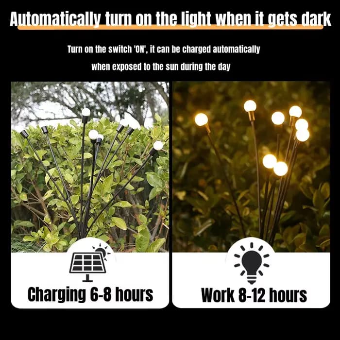 6/8/10 LED lampes de jardin à énergie solaire luciole lumières extérieures étanches vibrantes oscillantes pour la décoration de voie de Patio