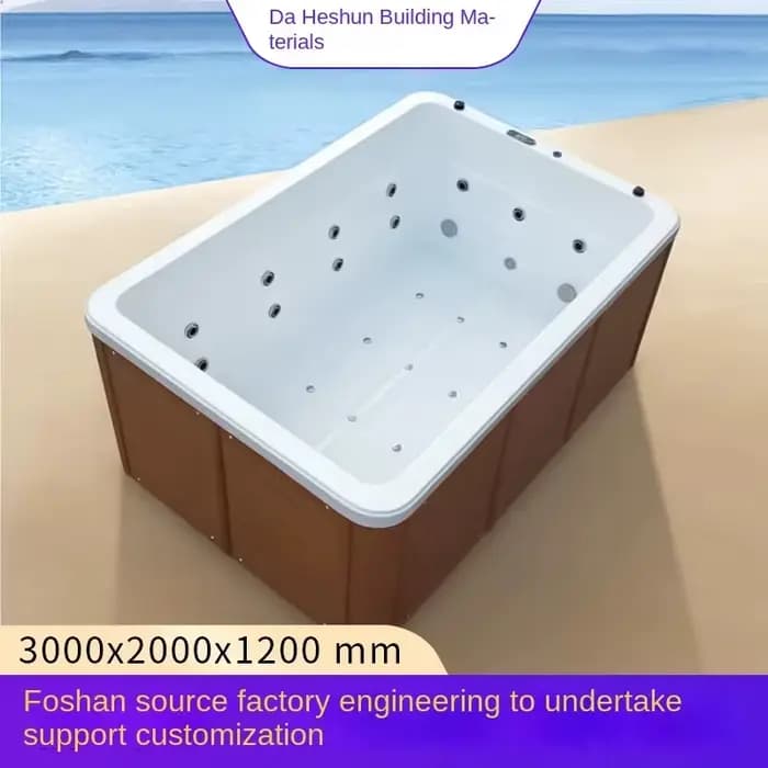 Spa Jacuzzi multifonctionnel sur mesure pour 5 personnes, bain à remous extérieur avec 100 jets, baignoire de massage en acrylique professionnelle